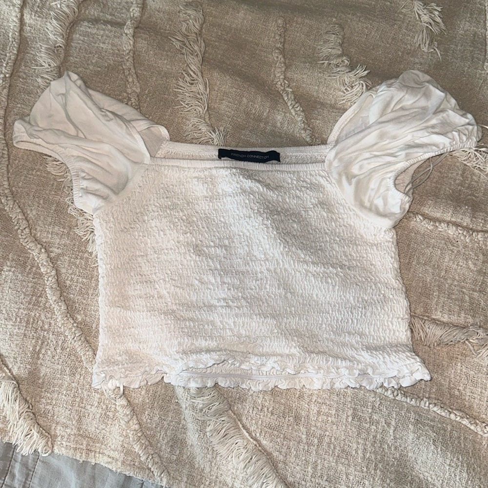 French connection white crop top